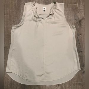 CAbi Cream Ruffle Neck Sleeveless Blouse